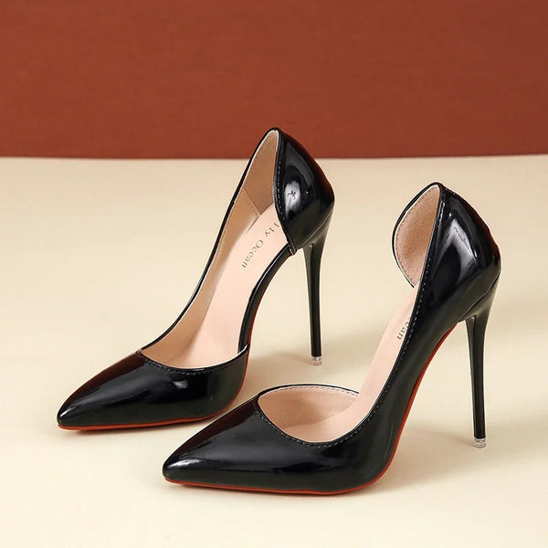 Boat Shape High Heel Pumps Black