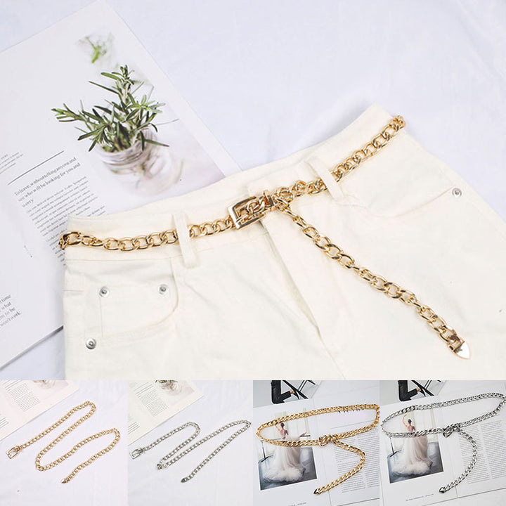 Lady Punk Metal Gold Silver Waist Chain Jeans Belts - Robust Quality Store