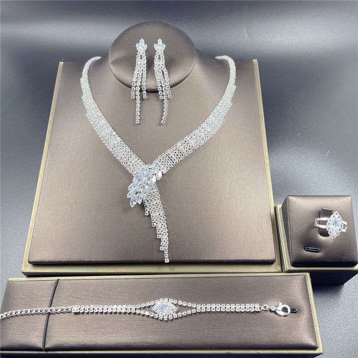 Rhinestone Crystal Bridal Jewelry Set - Robust Quality Store