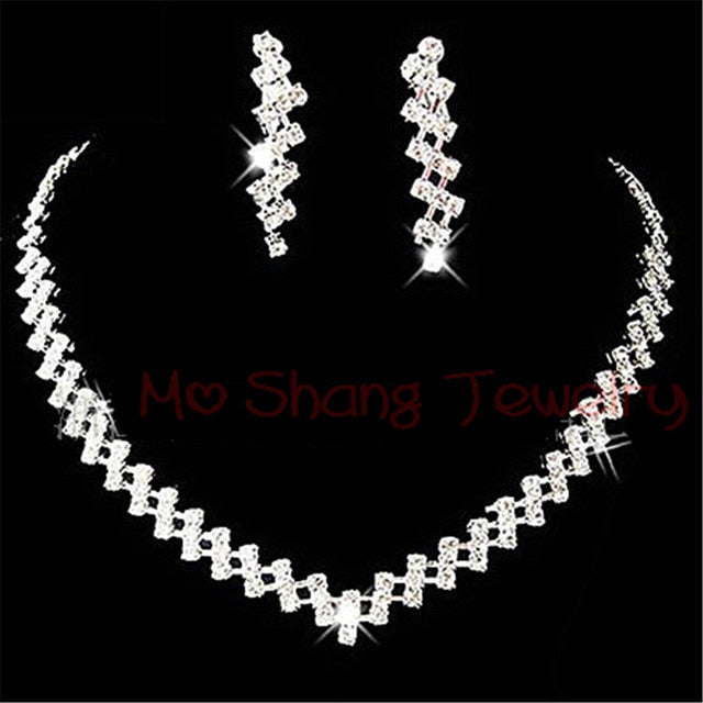 African Crystal Beads Silver Rhinestone Necklace - Robust Quality Store