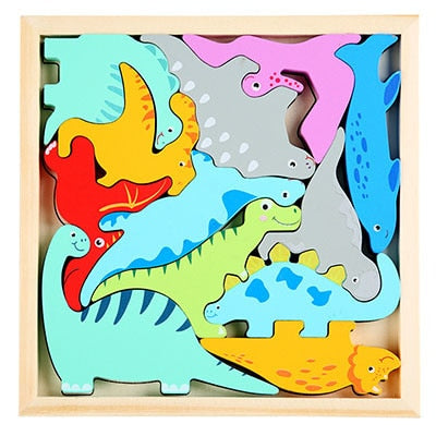 Kids Colorful 3D Puzzle | Wooden Toys High Quality Tangram Math Jigsaw Game - Robust Quality Store