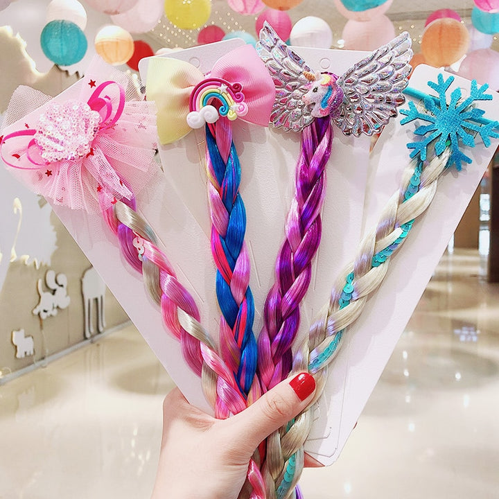 Girls Cute Cartoon Bow Butterfly Colorful Braid - Robust Quality Store