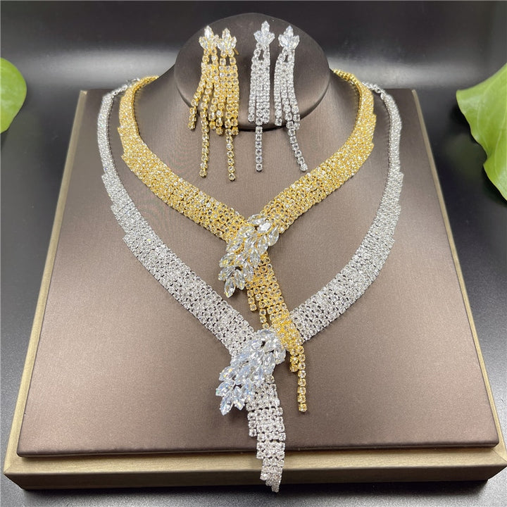 Rhinestone Crystal Bridal Jewelry Set - Robust Quality Store