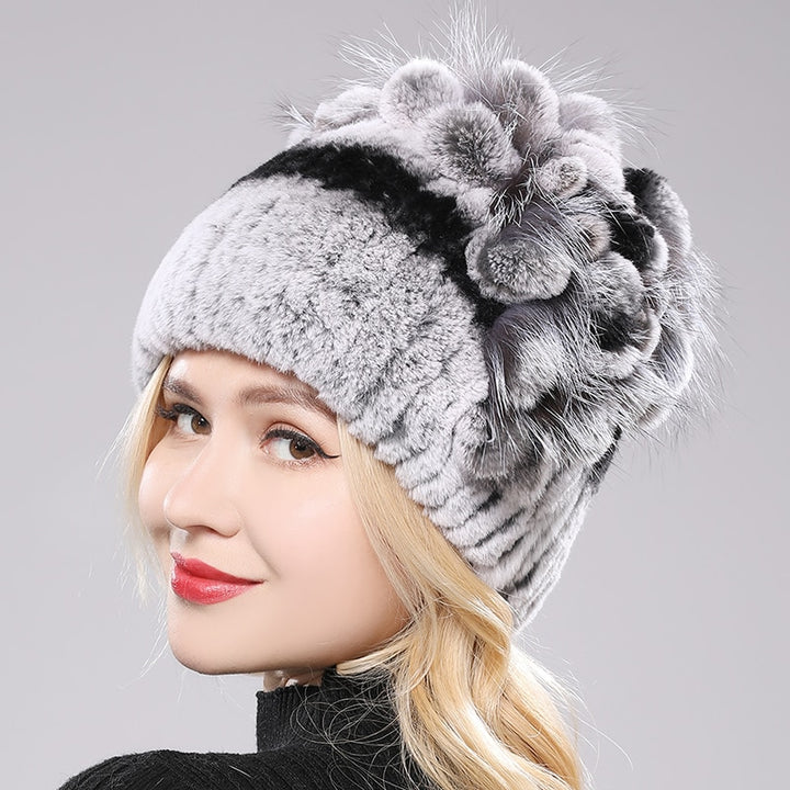 Women Genuine Rex Rabbit Fur Hats - Robust Quality Store