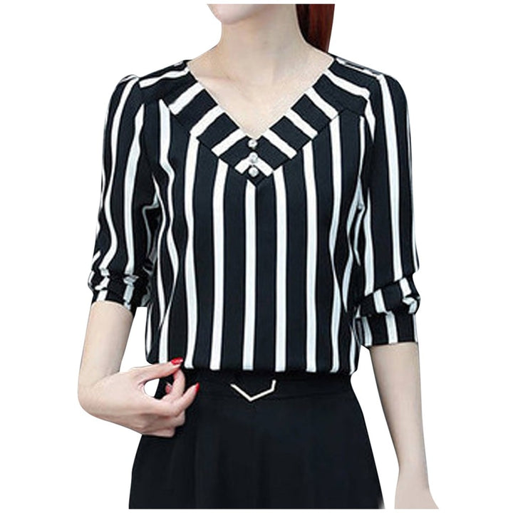 Elegant Casual Stripe Blouse - Robust Quality Store