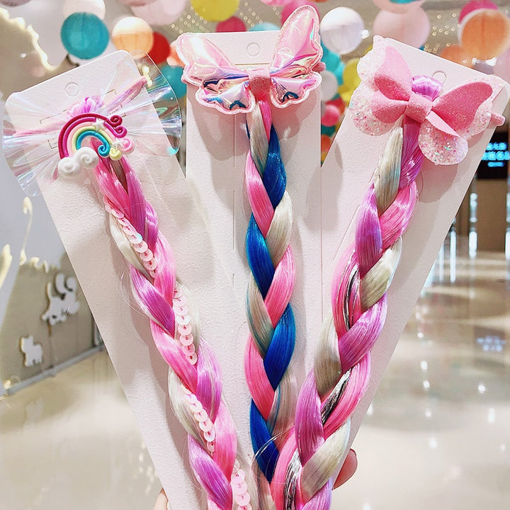 Girls Cute Cartoon Bow Butterfly Colorful Braid - Robust Quality Store