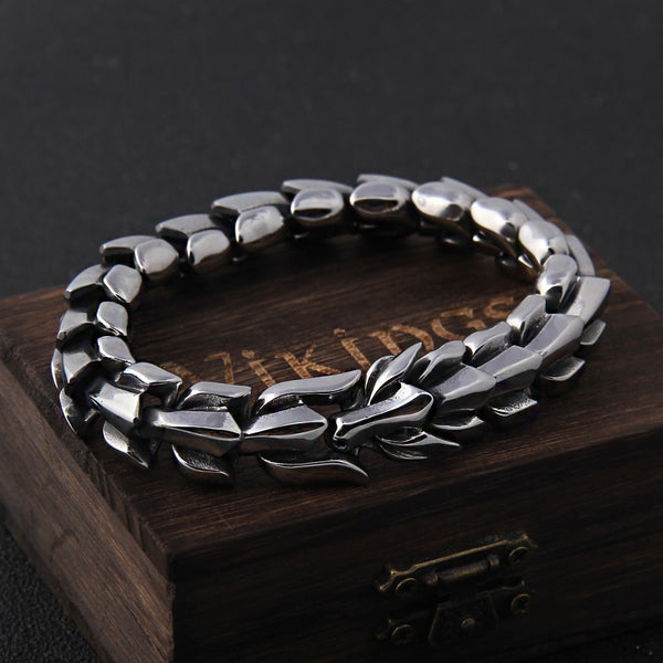 Viking Ouroboros Vintage Punk Bracelet for Men - Robust Quality Store