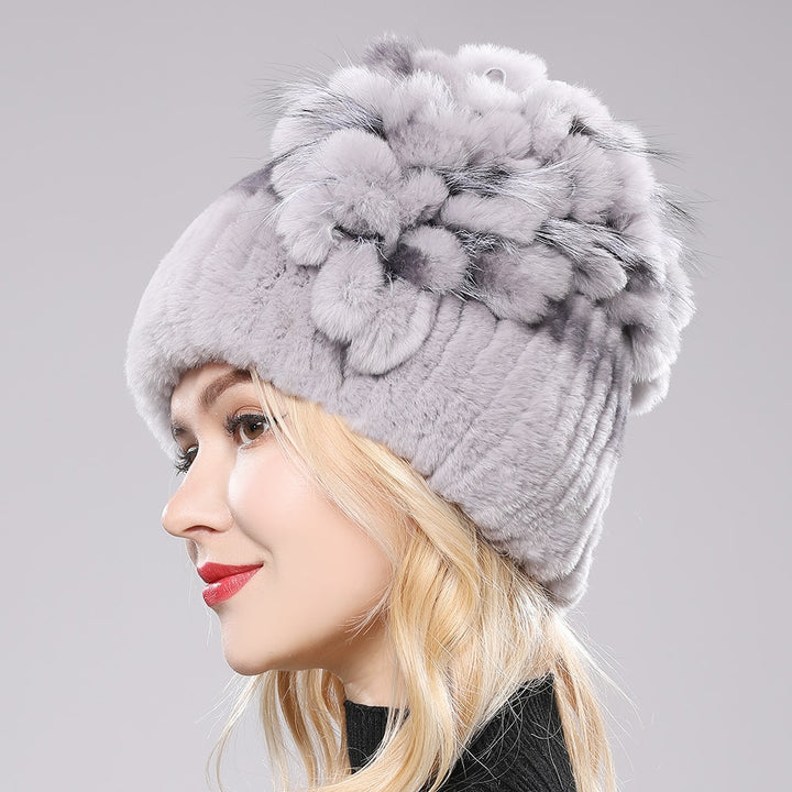 Women Genuine Rex Rabbit Fur Hats - Robust Quality Store