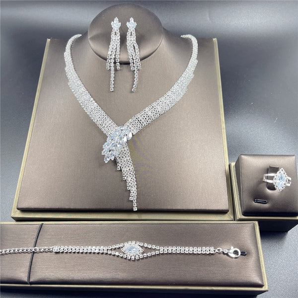 Rhinestone Crystal Bridal Jewelry Set - Robust Quality Store