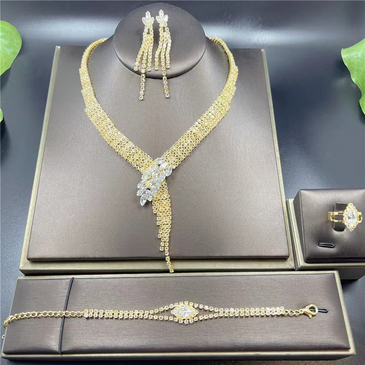 Rhinestone Crystal Bridal Jewelry Set - Robust Quality Store