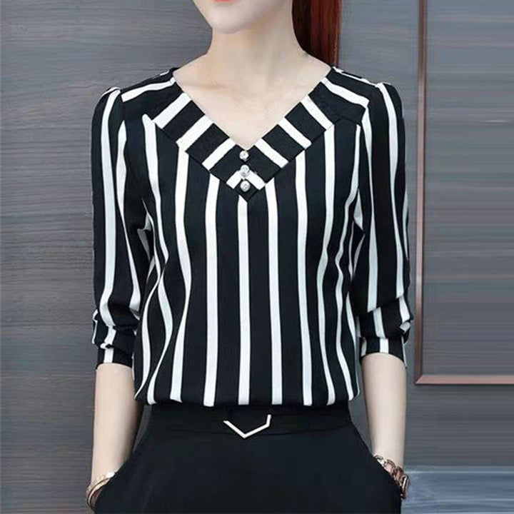 Elegant Casual Stripe Blouse - Robust Quality Store