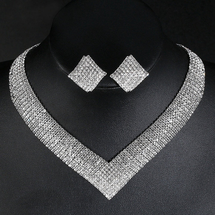 African Crystal Beads Silver Rhinestone Necklace - Robust Quality Store