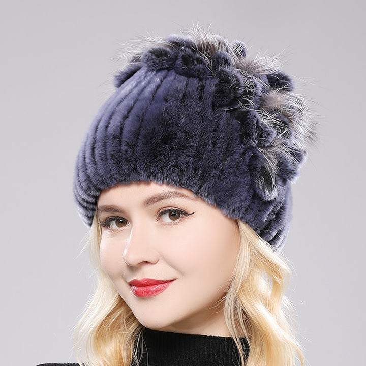 Women Genuine Rex Rabbit Fur Hats - Robust Quality Store