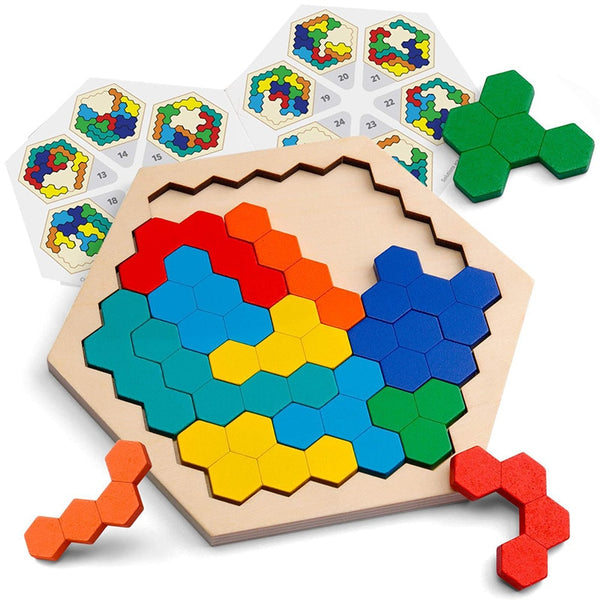 Kids Colorful 3D Puzzle | Wooden Toys High Quality Tangram Math Jigsaw Game - Robust Quality Store