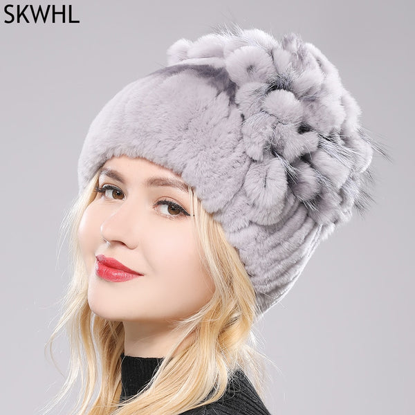 Women Genuine Rex Rabbit Fur Hats - Robust Quality Store