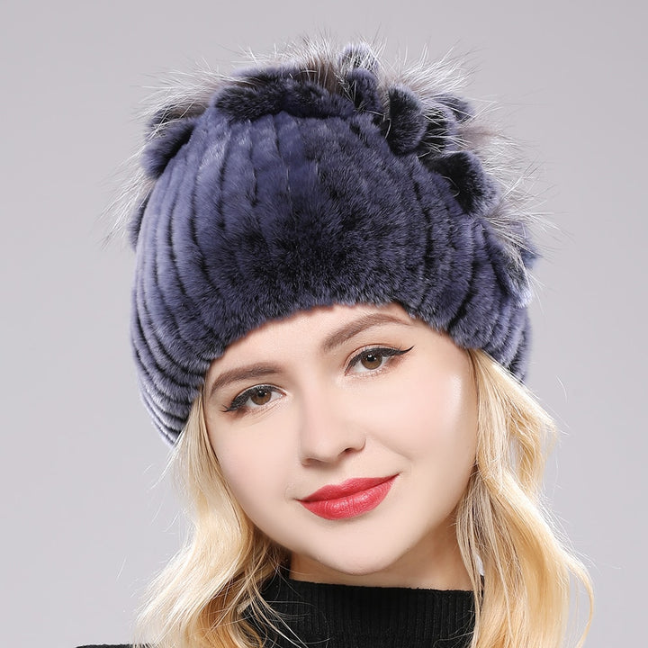 Women Genuine Rex Rabbit Fur Hats - Robust Quality Store