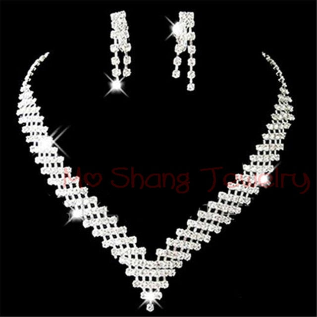 African Crystal Beads Silver Rhinestone Necklace - Robust Quality Store