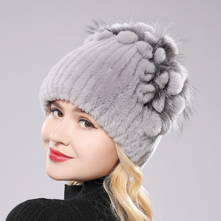 Women Genuine Rex Rabbit Fur Hats - Robust Quality Store