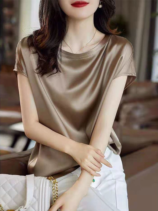 Elegant Summer Clothes | Silk Thin Short Sleeve - Robust Quality Store