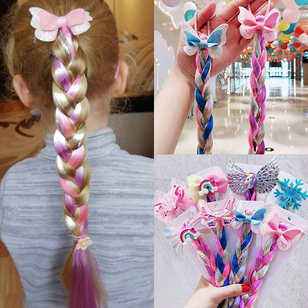 Girls Cute Cartoon Bow Butterfly Colorful Braid - Robust Quality Store