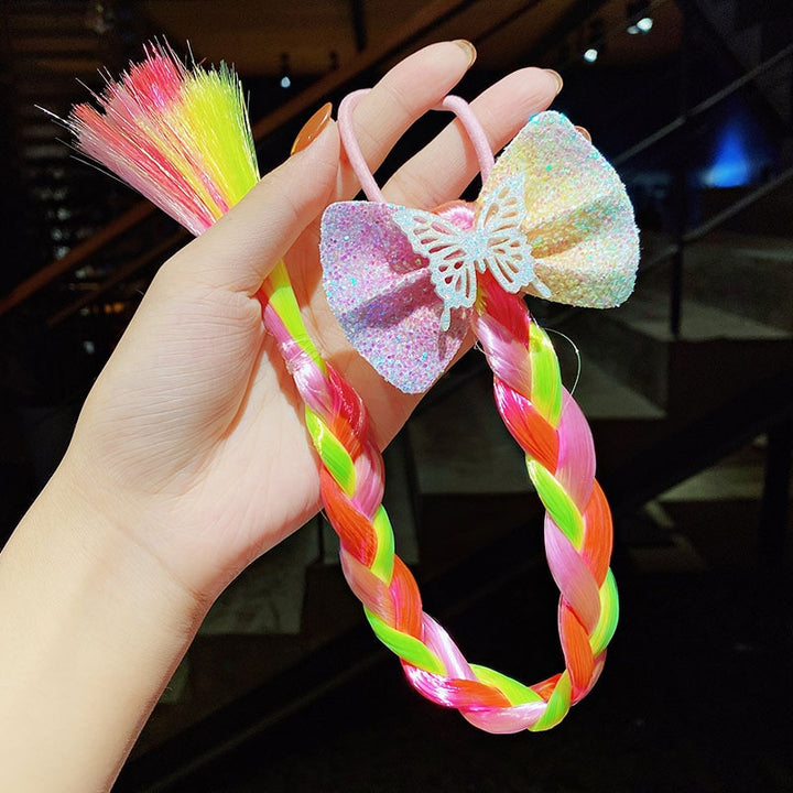 Girls Cute Cartoon Bow Butterfly Colorful Braid - Robust Quality Store