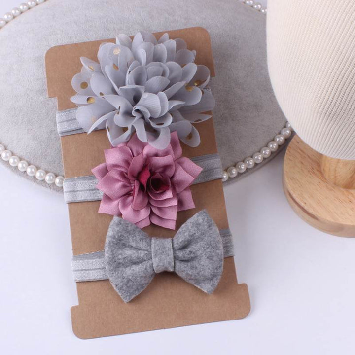 Girls Flower Headbands 3Pcs | Baby girl bow Accessories - Robust Quality Store