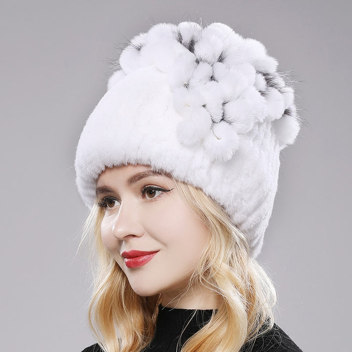 Women Genuine Rex Rabbit Fur Hats - Robust Quality Store