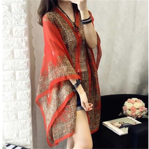 Fashion Printed Poncho Bikini Cover - Robust Quality Store