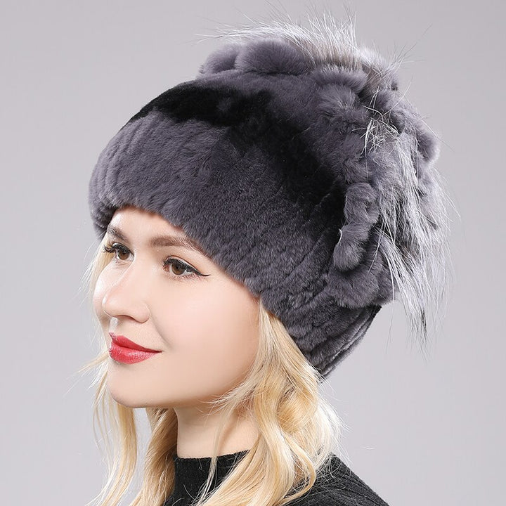 Women Genuine Rex Rabbit Fur Hats - Robust Quality Store