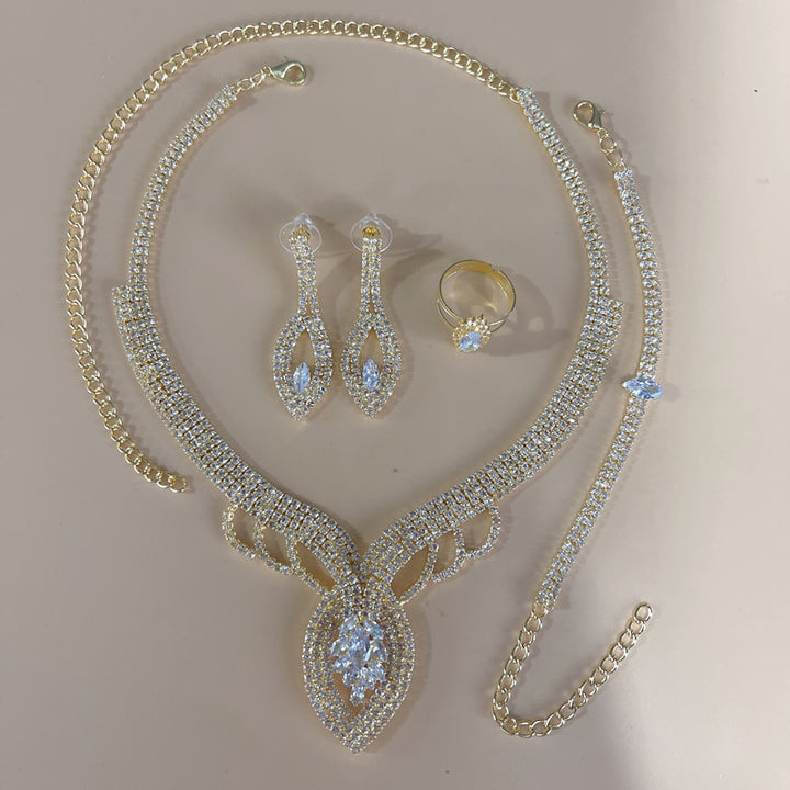 Rhinestone Crystal Bridal Jewelry Set - Robust Quality Store