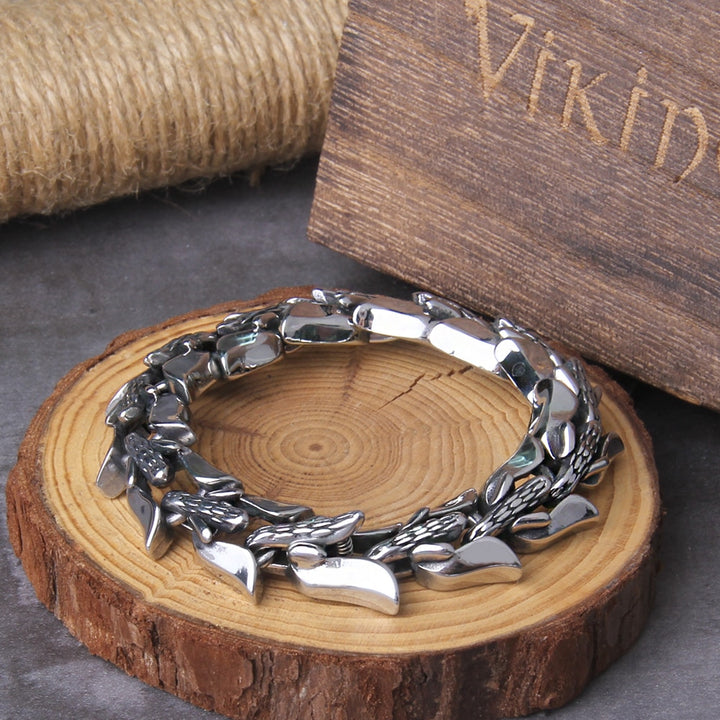 Viking Ouroboros Vintage Punk Bracelet for Men - Robust Quality Store