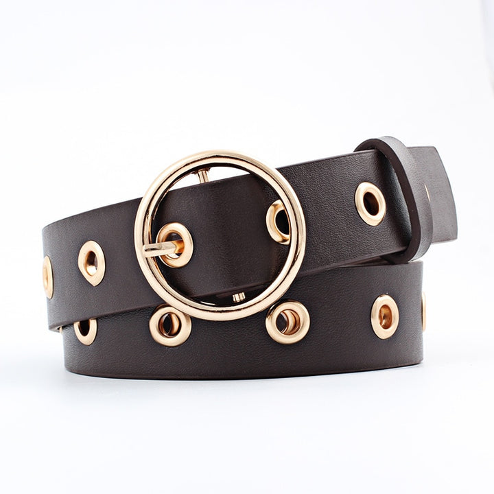 Women’s Round Buckle Grommet-Belts - Robust Quality Store