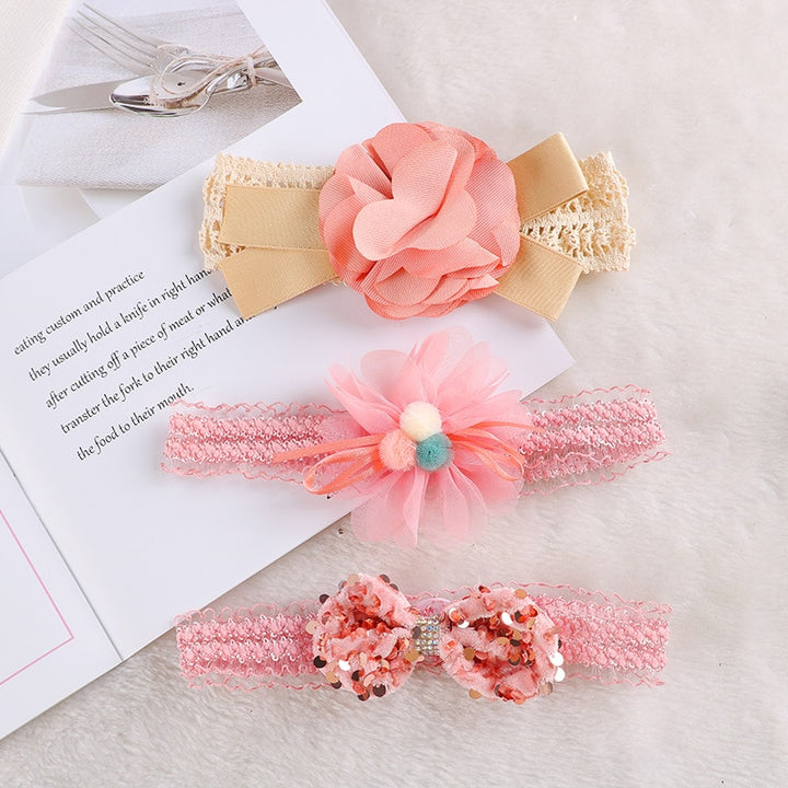 Girls Flower Headbands 3Pcs | Baby girl bow Accessories - Robust Quality Store