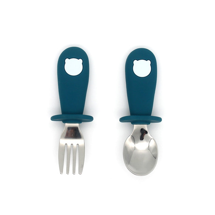 Baby Food Feeding Spoon & Fork Cartoon Tableware Set - Robust Quality Store