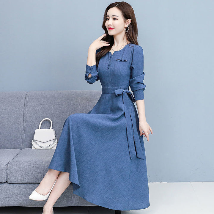 V-neck Elegant Denim Dress - Robust Quality Store