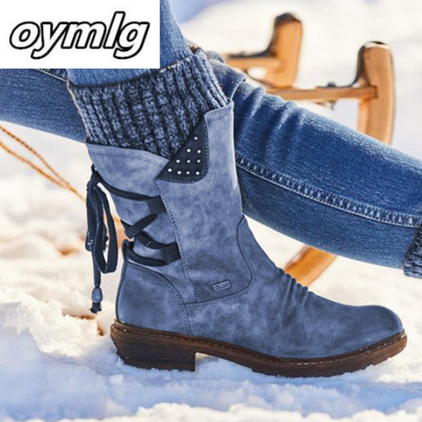 Women's Mid-Calf Suede Winter Boots - Robust Quality Store