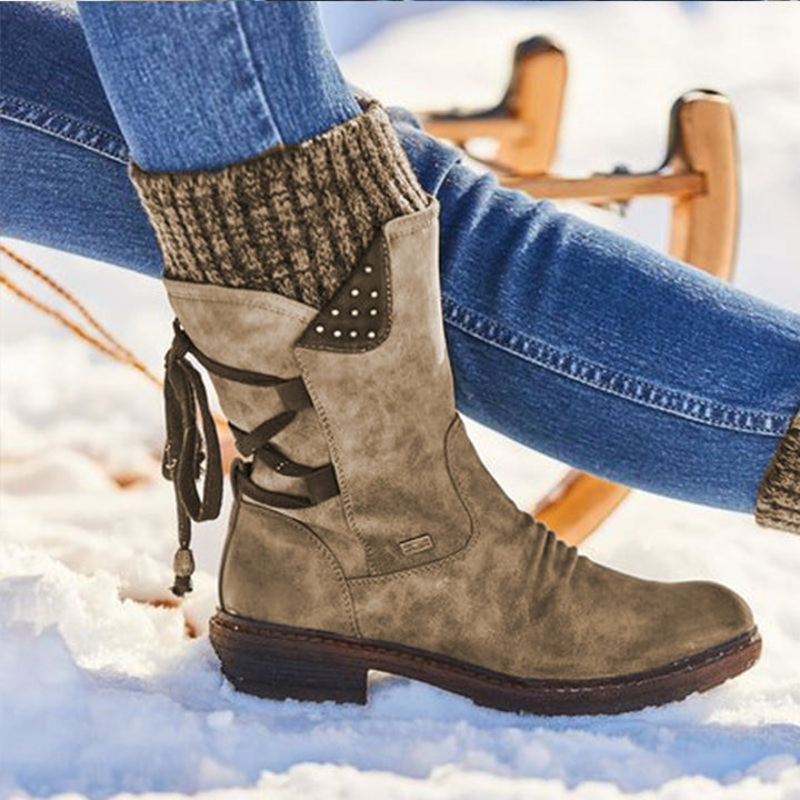 Women's Mid-Calf Suede Winter Boots - Robust Quality Store