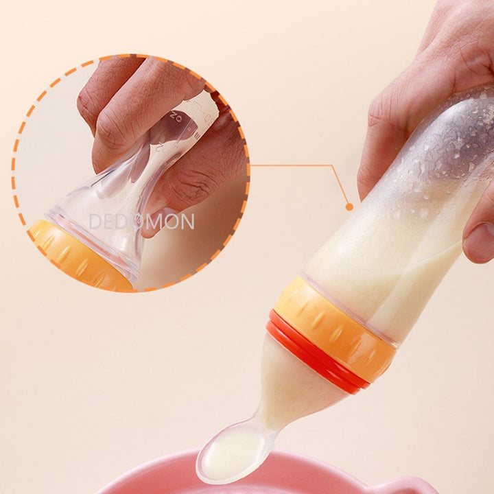 Squeezable Feeding Bottle with Spoon Attachment - Robust Quality Store