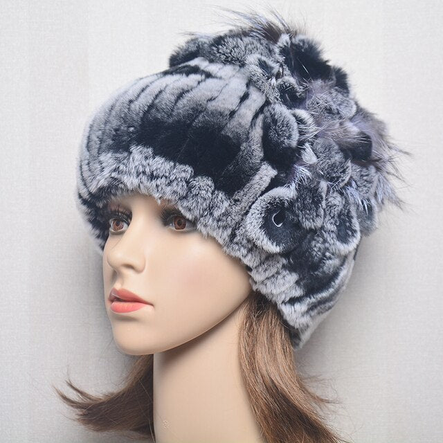 Women Genuine Rex Rabbit Fur Hats - Robust Quality Store