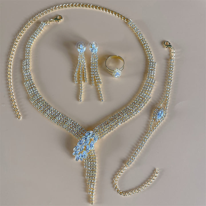 Rhinestone Crystal Bridal Jewelry Set - Robust Quality Store