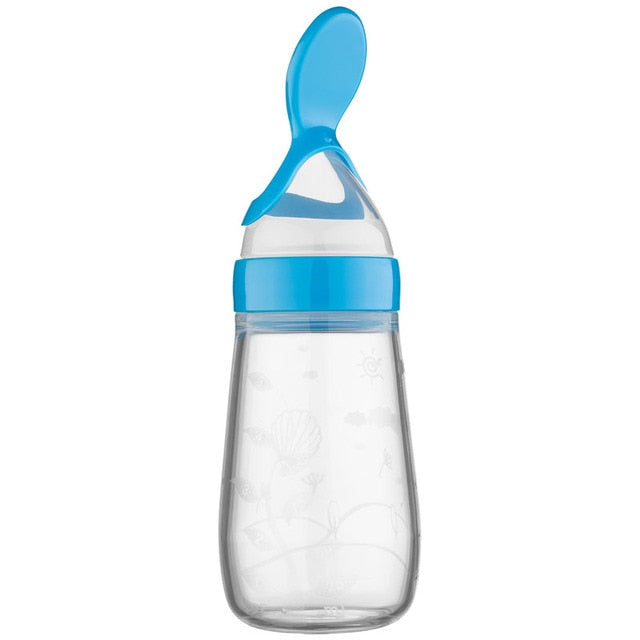 Squeezable Feeding Bottle with Spoon Attachment - Robust Quality Store