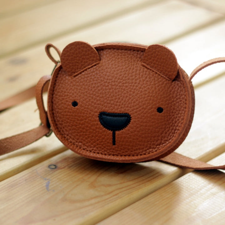 Kids Bear Mini Leather Crossbody Backpack Zipper Bag - Robust Quality Store