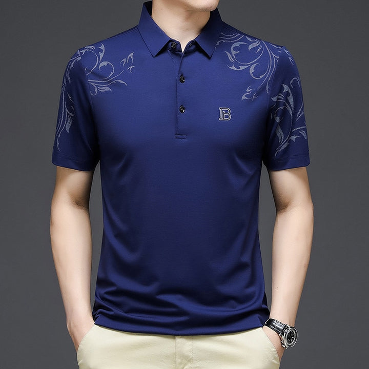 New Fashion Men Polo Shirt | Short Sleeve Letter Printed Summer Shirt - Robust Quality Store