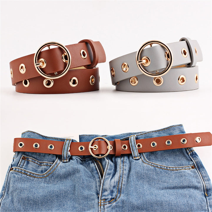 Women’s Round Buckle Grommet-Belts - Robust Quality Store