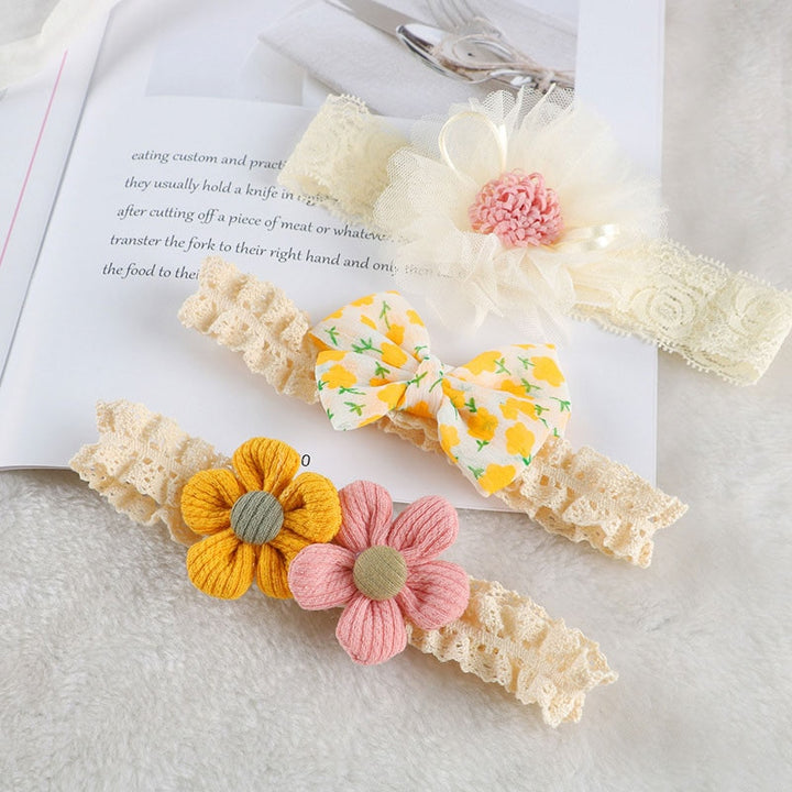 Girls Flower Headbands 3Pcs | Baby girl bow Accessories - Robust Quality Store