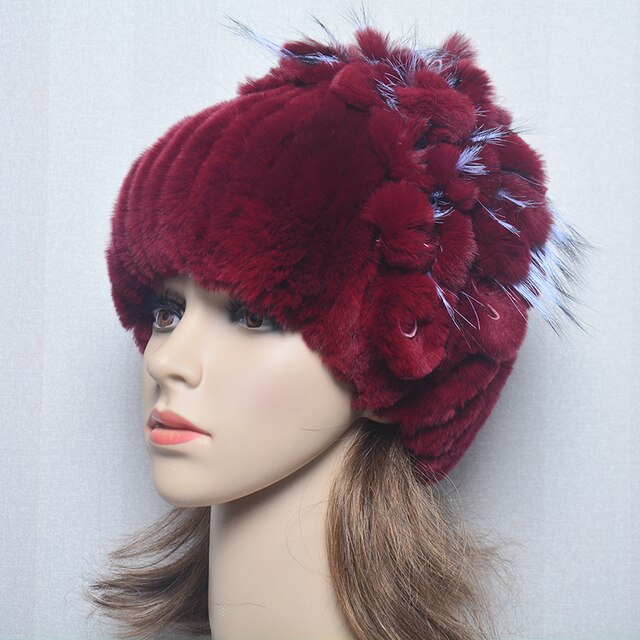 Women Genuine Rex Rabbit Fur Hats - Robust Quality Store