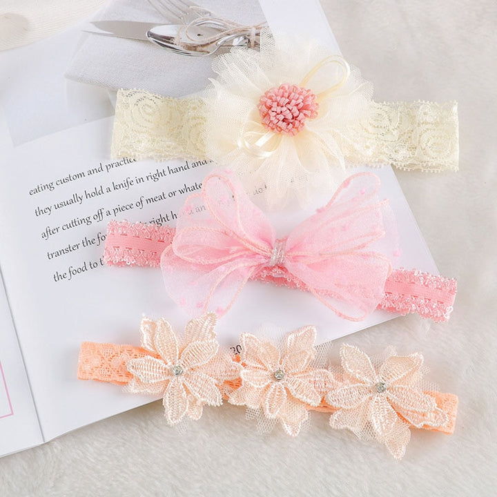 Girls Flower Headbands 3Pcs | Baby girl bow Accessories - Robust Quality Store