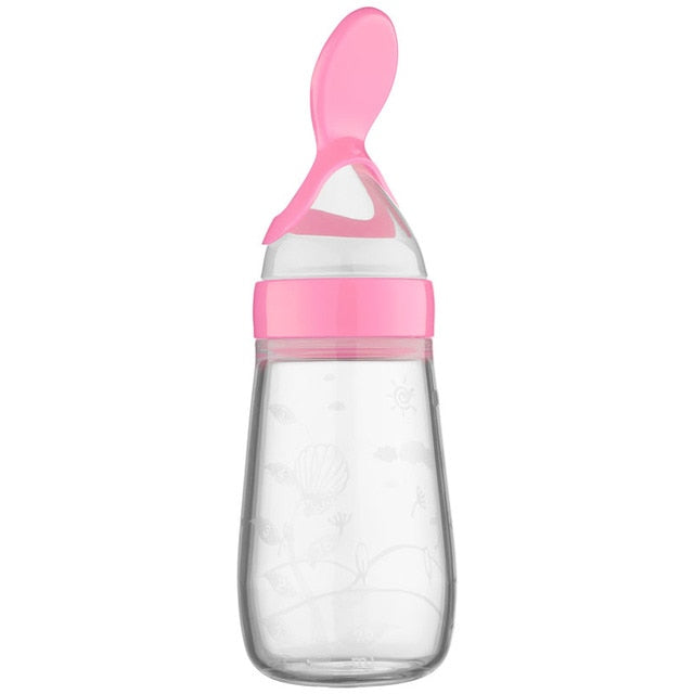 Squeezable Feeding Bottle with Spoon Attachment - Robust Quality Store