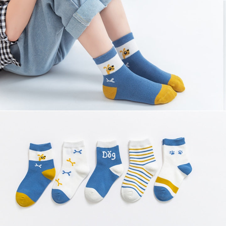 Cute Cartoon Pattern Children Cotton Socks (5Pairs) - Robust Quality Store