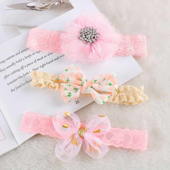 Girls Flower Headbands 3Pcs | Baby girl bow Accessories - Robust Quality Store